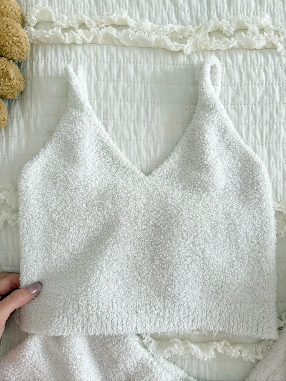 Chenille lounge set white